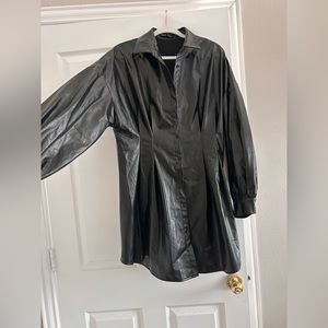 Faux Leather Dress